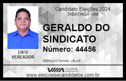 Candidato GERALDO DO SINDICATO 2024 - TABATINGA - Eleições