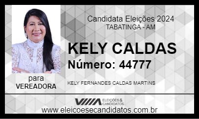 Candidato KELY CALDAS 2024 - TABATINGA - Eleições