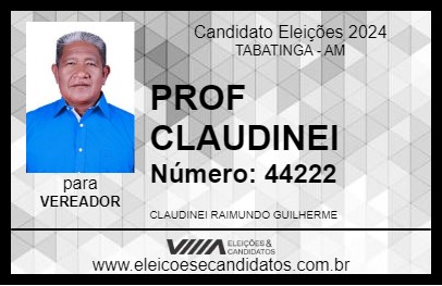 Candidato PROF CLAUDINEI 2024 - TABATINGA - Eleições