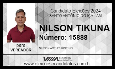 Candidato NILSON TIKUNA 2024 - SANTO ANTÔNIO DO IÇÁ - Eleições