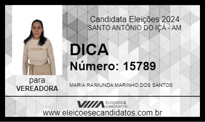 Candidato DICA 2024 - SANTO ANTÔNIO DO IÇÁ - Eleições