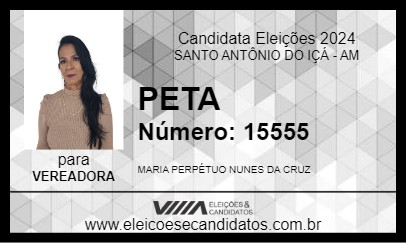 Candidato PETA 2024 - SANTO ANTÔNIO DO IÇÁ - Eleições