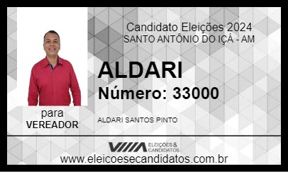 Candidato ALDARI 2024 - SANTO ANTÔNIO DO IÇÁ - Eleições