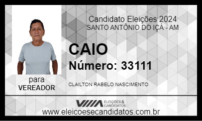 Candidato CAIO 2024 - SANTO ANTÔNIO DO IÇÁ - Eleições