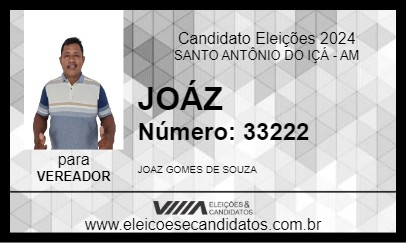 Candidato JOÁZ 2024 - SANTO ANTÔNIO DO IÇÁ - Eleições