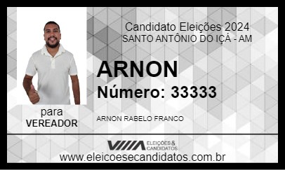 Candidato ARNON 2024 - SANTO ANTÔNIO DO IÇÁ - Eleições