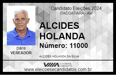 Candidato ALCIDES HOLANDA 2024 - ITACOATIARA - Eleições