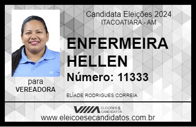 Candidato ENFERMEIRA HELLEN 2024 - ITACOATIARA - Eleições