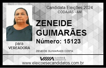 Candidato ZENEIDE GUIMARÃES 2024 - CODAJÁS - Eleições