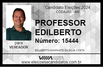 Candidato PROFESSOR EDILBERTO 2024 - CODAJÁS - Eleições