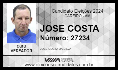 Candidato JOSE COSTA 2024 - CAREIRO - Eleições