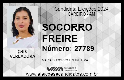 Candidato SOCORRO FREIRE 2024 - CAREIRO - Eleições