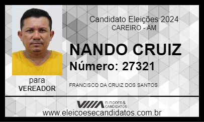 Candidato NANDO CRUIZ 2024 - CAREIRO - Eleições