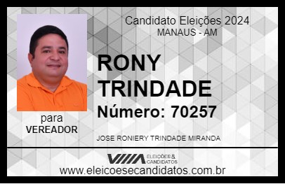 Candidato RONY TRINDADE 2024 - MANAUS - Eleições