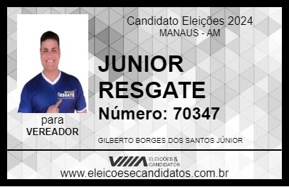 Candidato JUNIOR RESGATE 2024 - MANAUS - Eleições