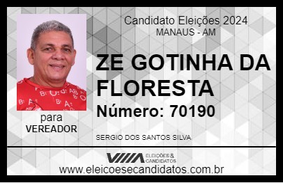 Candidato ZE GOTINHA DA FLORESTA 2024 - MANAUS - Eleições