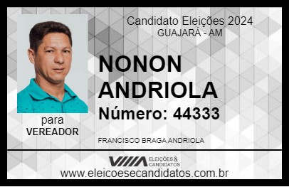 Candidato NONON ANDRIOLA 2024 - GUAJARÁ - Eleições