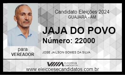 Candidato JAJA DO POVO 2024 - GUAJARÁ - Eleições