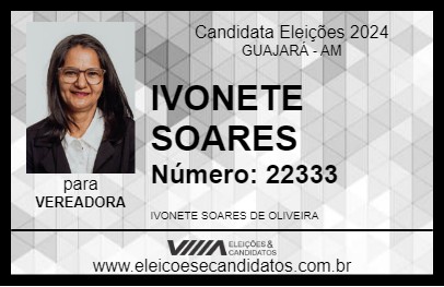 Candidato IVONETE SOARES 2024 - GUAJARÁ - Eleições