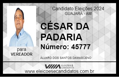 Candidato CÉSAR DA PADARIA 2024 - GUAJARÁ - Eleições