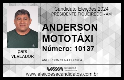 Candidato ANDERSON MOTOTÁXI 2024 - PRESIDENTE FIGUEIREDO - Eleições