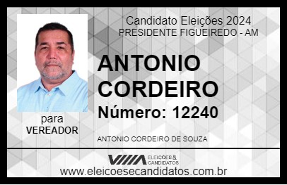 Candidato ANTONIO CORDEIRO 2024 - PRESIDENTE FIGUEIREDO - Eleições