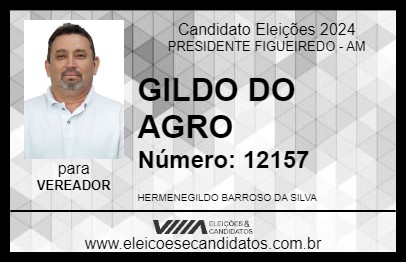 Candidato GILDO DO AGRO 2024 - PRESIDENTE FIGUEIREDO - Eleições