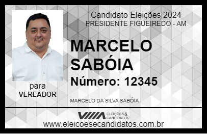 Candidato MARCELO SABÓIA 2024 - PRESIDENTE FIGUEIREDO - Eleições