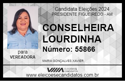 Candidato CONSELHEIRA LOURDINHA 2024 - PRESIDENTE FIGUEIREDO - Eleições