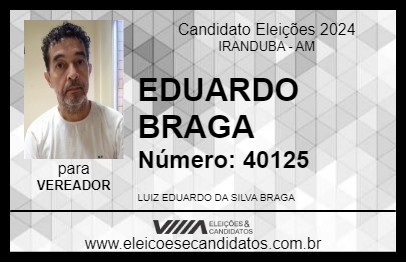 Candidato EDUARDO BRAGA 2024 - IRANDUBA - Eleições