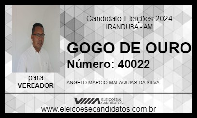 Candidato GOGO DE OURO 2024 - IRANDUBA - Eleições