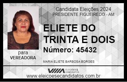 Candidato ELIETE DO TRINTA E DOIS 2024 - PRESIDENTE FIGUEIREDO - Eleições