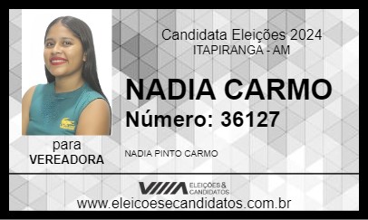 Candidato NADIA CARMO 2024 - ITAPIRANGA - Eleições