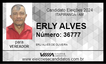 Candidato ERLY ALVES 2024 - ITAPIRANGA - Eleições