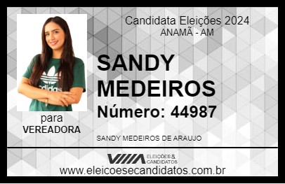 Candidato SANDY MEDEIROS 2024 - ANAMÃ - Eleições