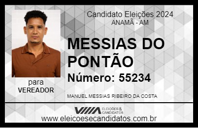 Candidato MESSIAS DO PONTÃO 2024 - ANAMÃ - Eleições