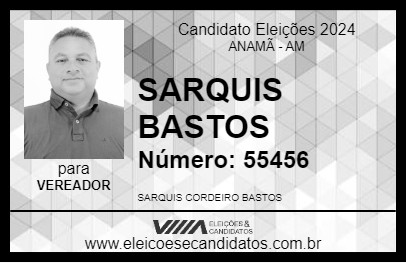 Candidato SARQUIS BASTOS 2024 - ANAMÃ - Eleições