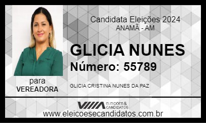 Candidato GLICIA NUNES 2024 - ANAMÃ - Eleições