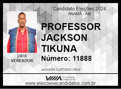 Candidato PROFESSOR JACKSON TIKUNA 2024 - ANAMÃ - Eleições