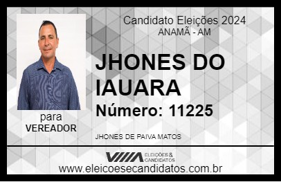 Candidato JHONES DO IAUARA 2024 - ANAMÃ - Eleições