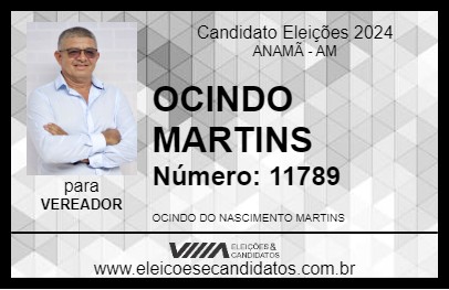 Candidato OCINDO MARTINS 2024 - ANAMÃ - Eleições