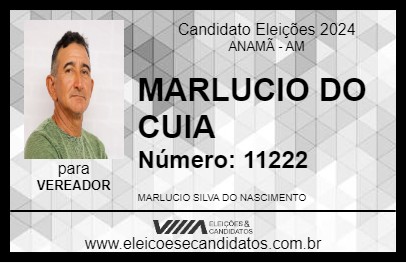 Candidato MARLUCIO DO CUIA 2024 - ANAMÃ - Eleições