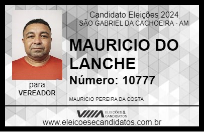 Candidato MAURICIO  DO LANCHE 2024 - SÃO GABRIEL DA CACHOEIRA - Eleições