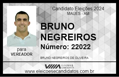 Candidato BRUNO NEGREIROS 2024 - MAUÉS - Eleições