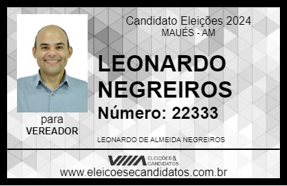 Candidato LEONARDO NEGREIROS 2024 - MAUÉS - Eleições