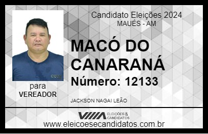 Candidato MACÓ DO CANARANÁ 2024 - MAUÉS - Eleições