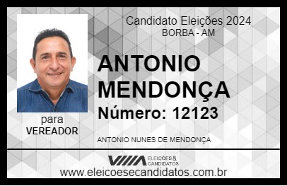 Candidato ANTONIO MENDONÇA 2024 - BORBA - Eleições