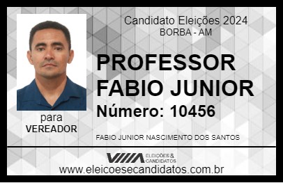 Candidato PROFESSOR FABIO JUNIOR 2024 - BORBA - Eleições