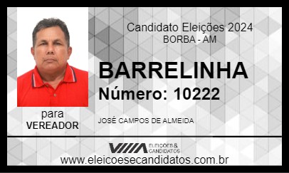 Candidato BARRELINHA 2024 - BORBA - Eleições