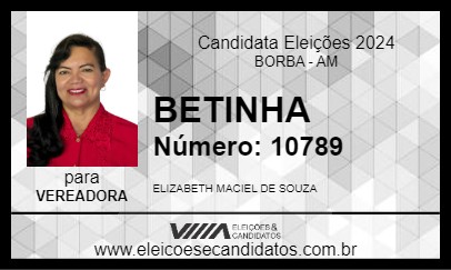 Candidato BETINHA 2024 - BORBA - Eleições